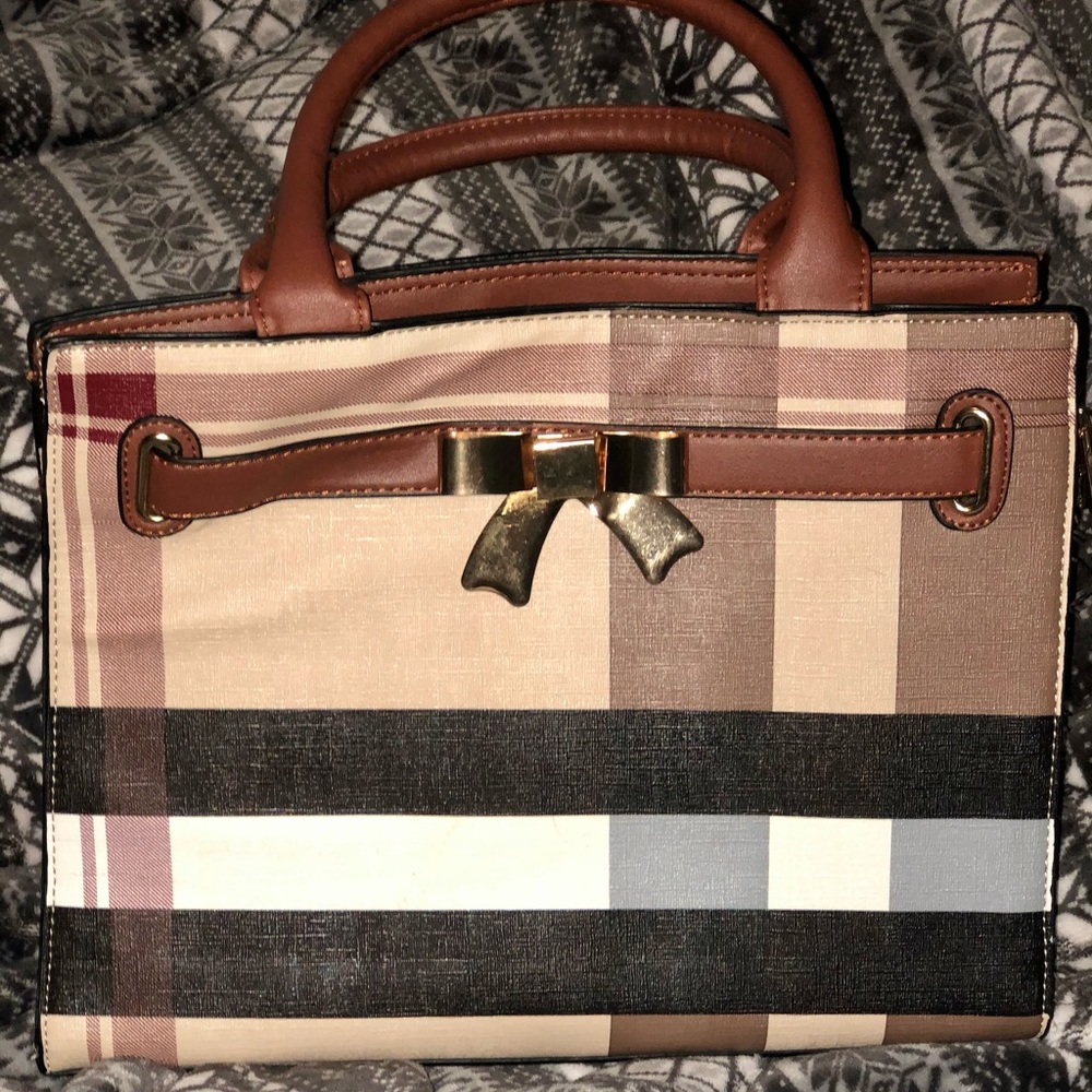 Large striped handbag